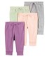 Kit calça bebê 4 peças cós elástico com laço multicor | Carter's