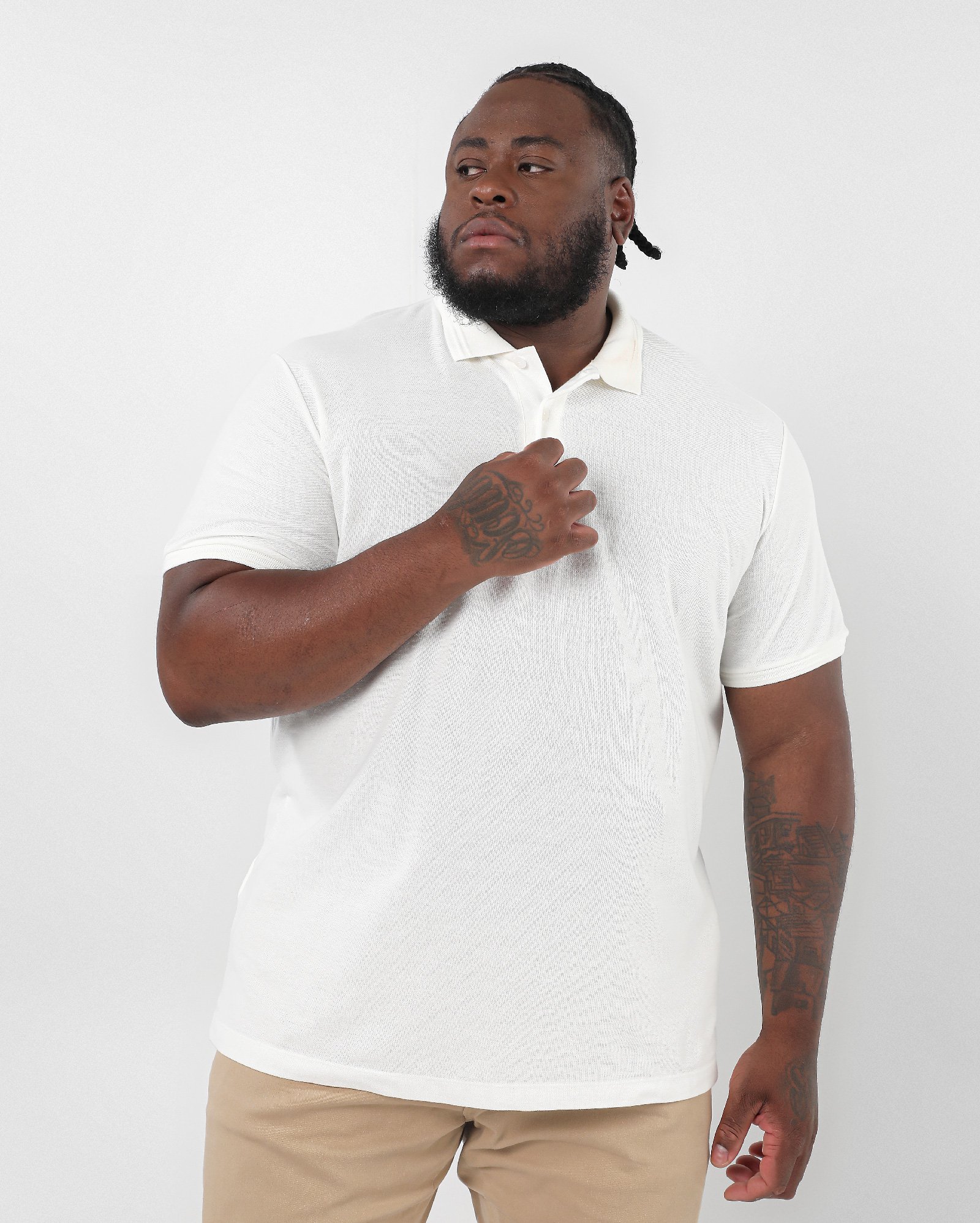 Camisa polo plus size masculina Pool Legacy piquet - Branco