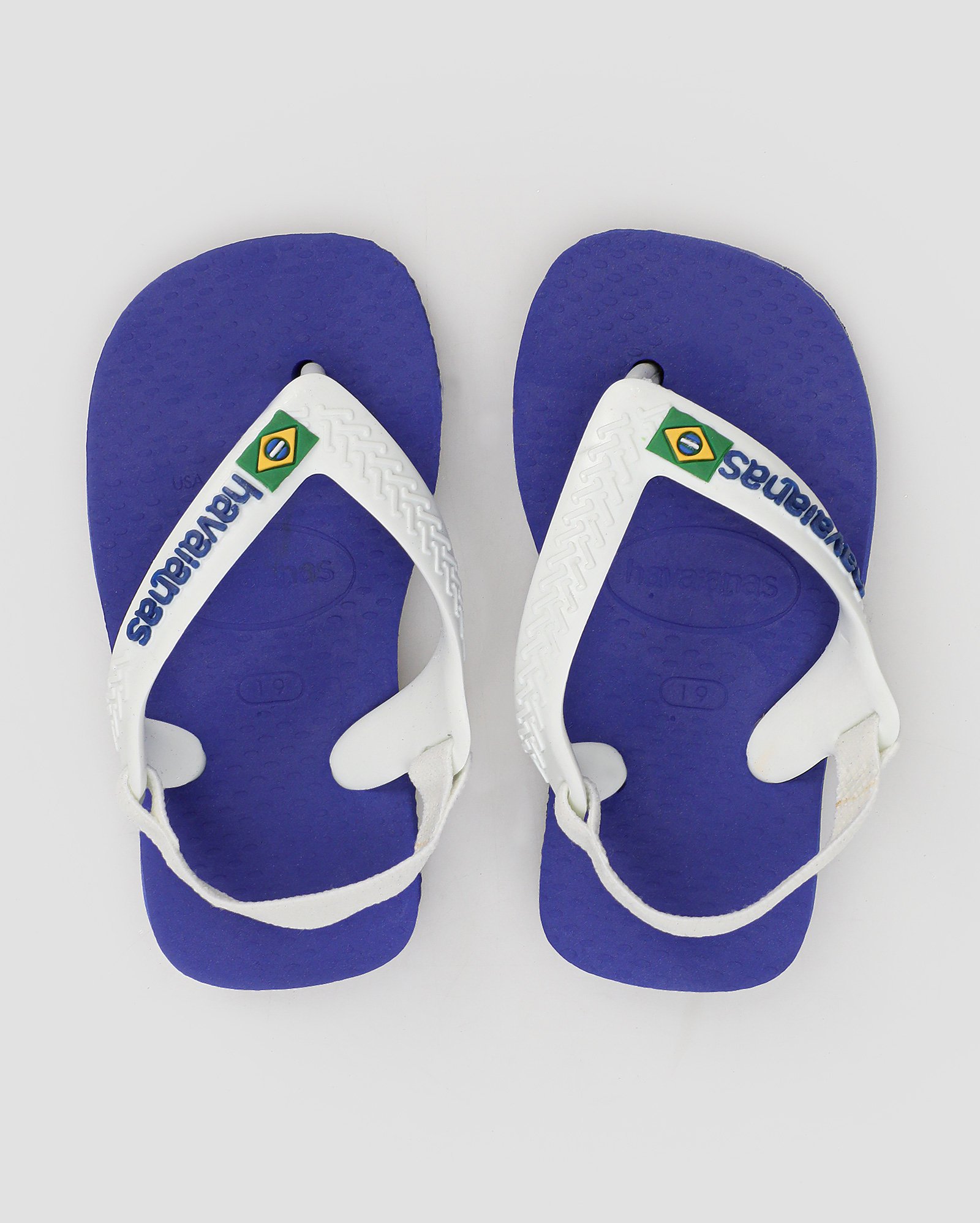 Chinelo infantil Bebê Tiras Elástico Brasil Logo - Azul Petróleo | Havaianas
