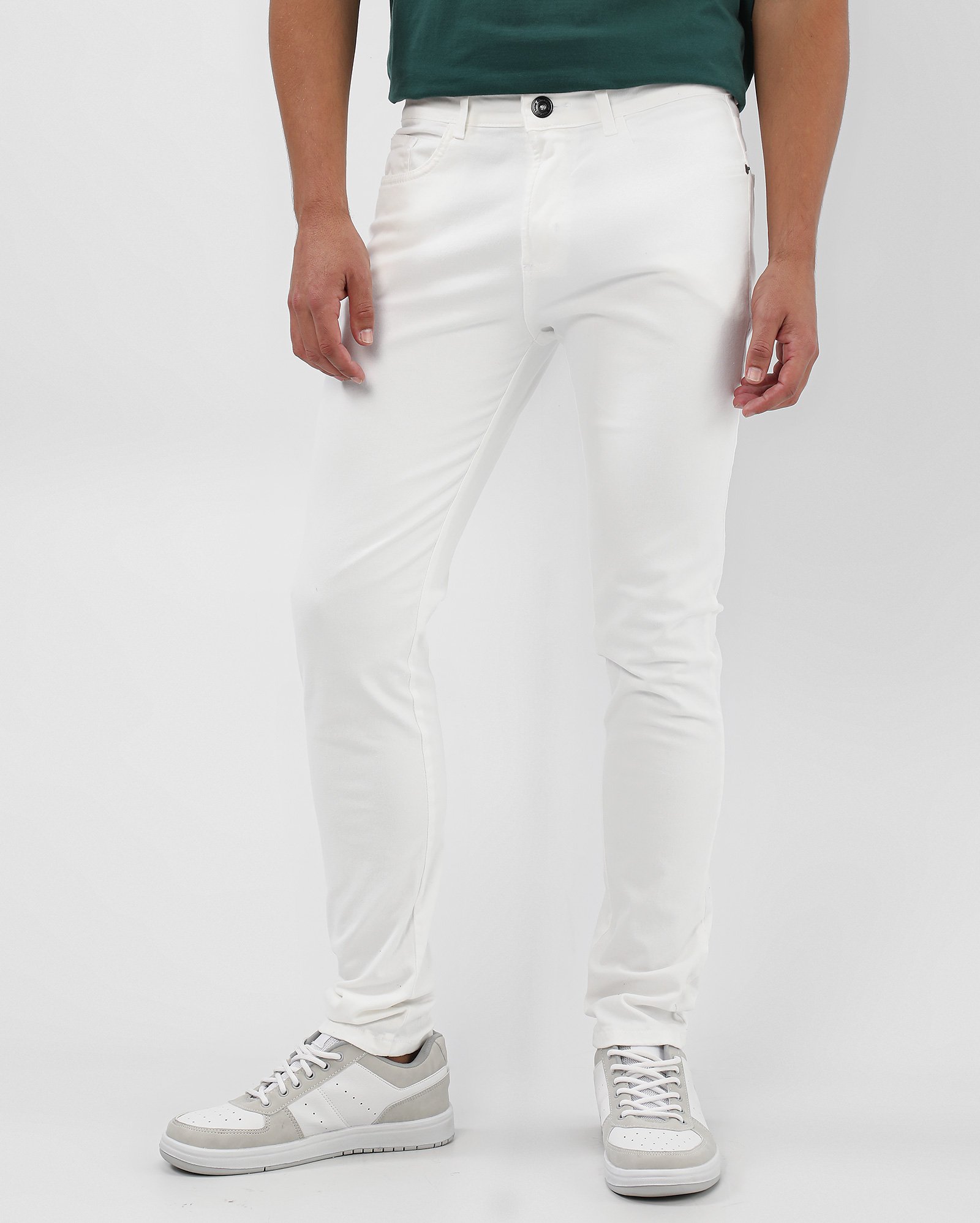 Calça sarja masculina skinny clássica - Branco | Pool Jeans — foto 3