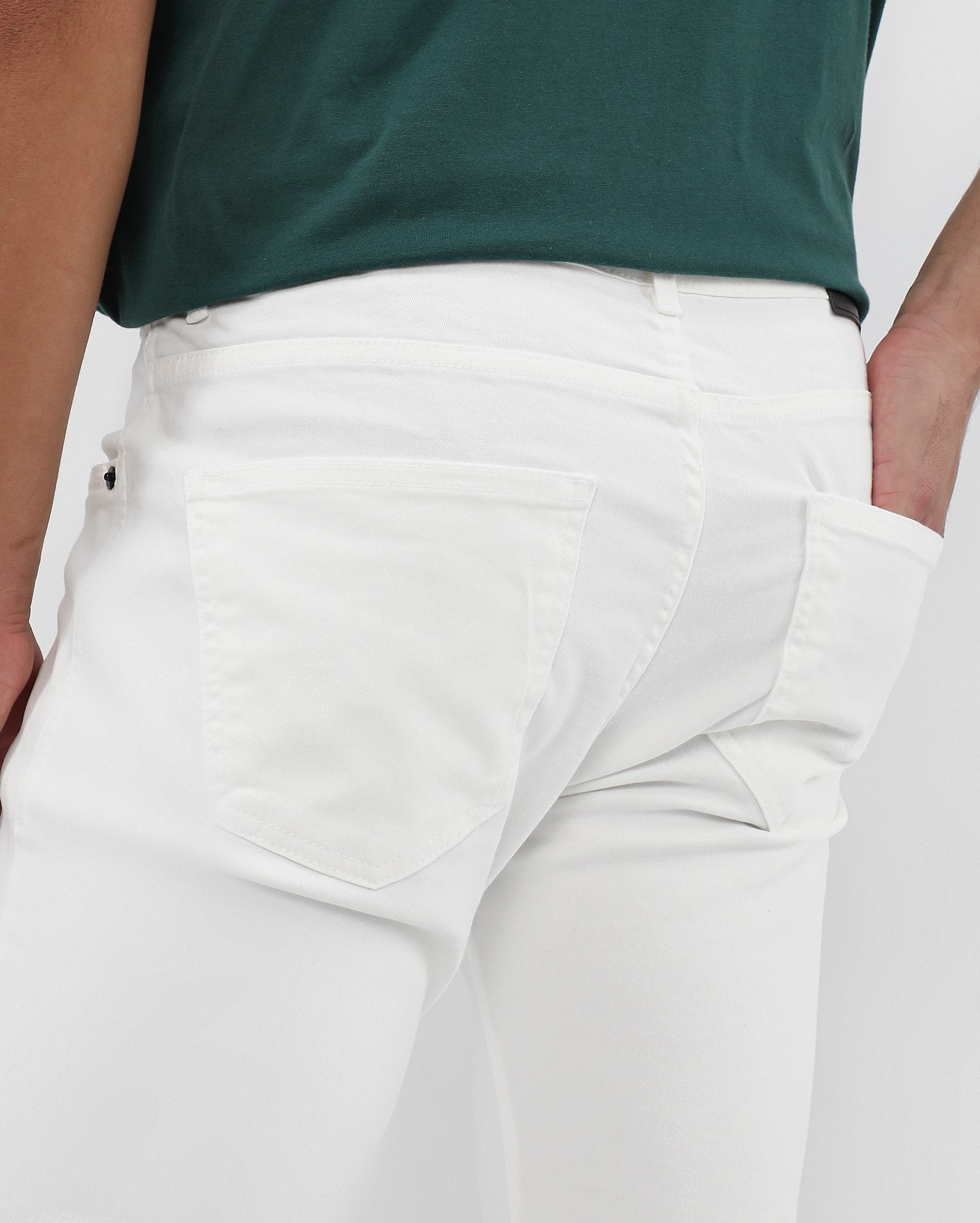Calça sarja masculina skinny clássica - Branco | Pool Jeans — foto 5