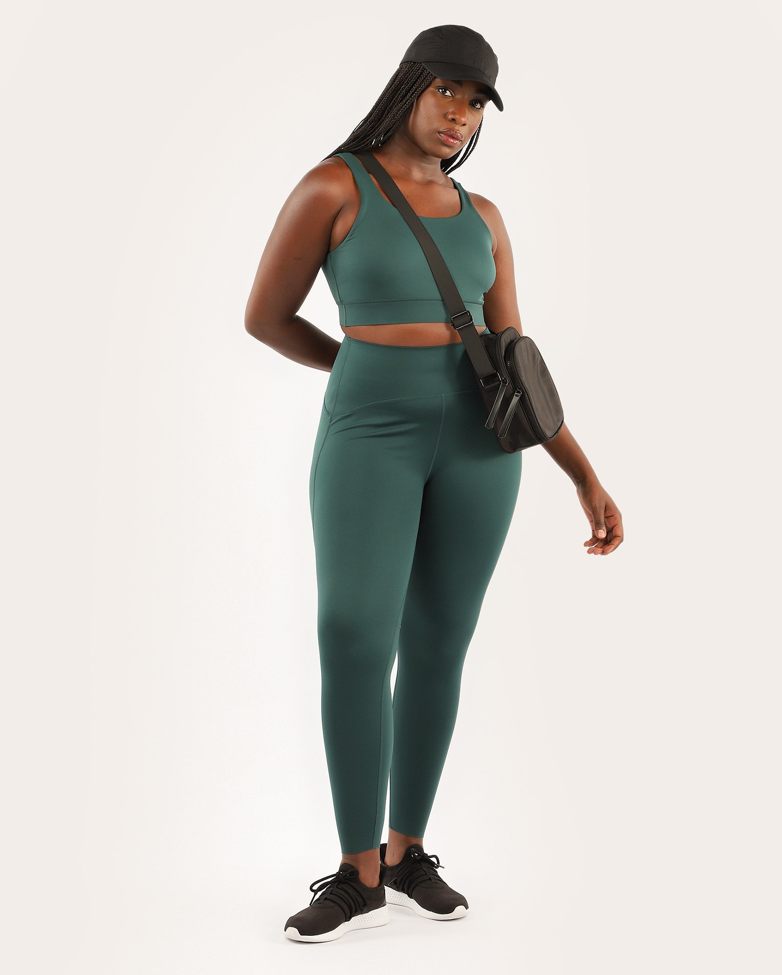 Calça legging de poliamida superfit - Verde Escuro | BodyWork