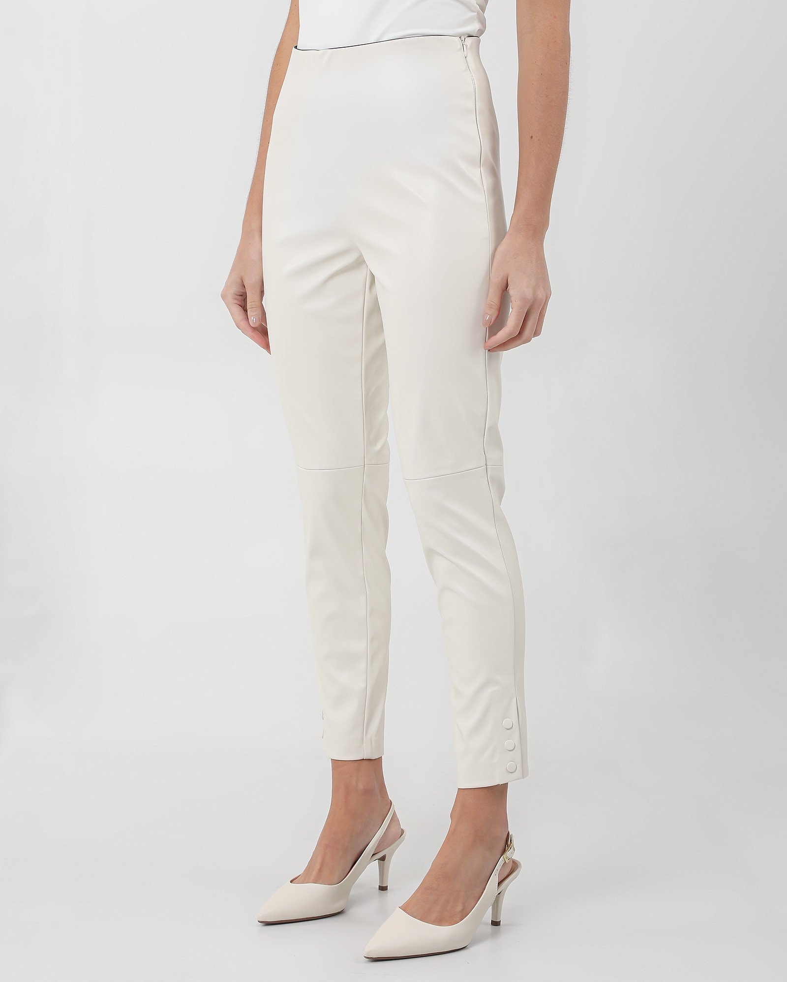 Calça legging de poliuretano - Off-white — foto 2