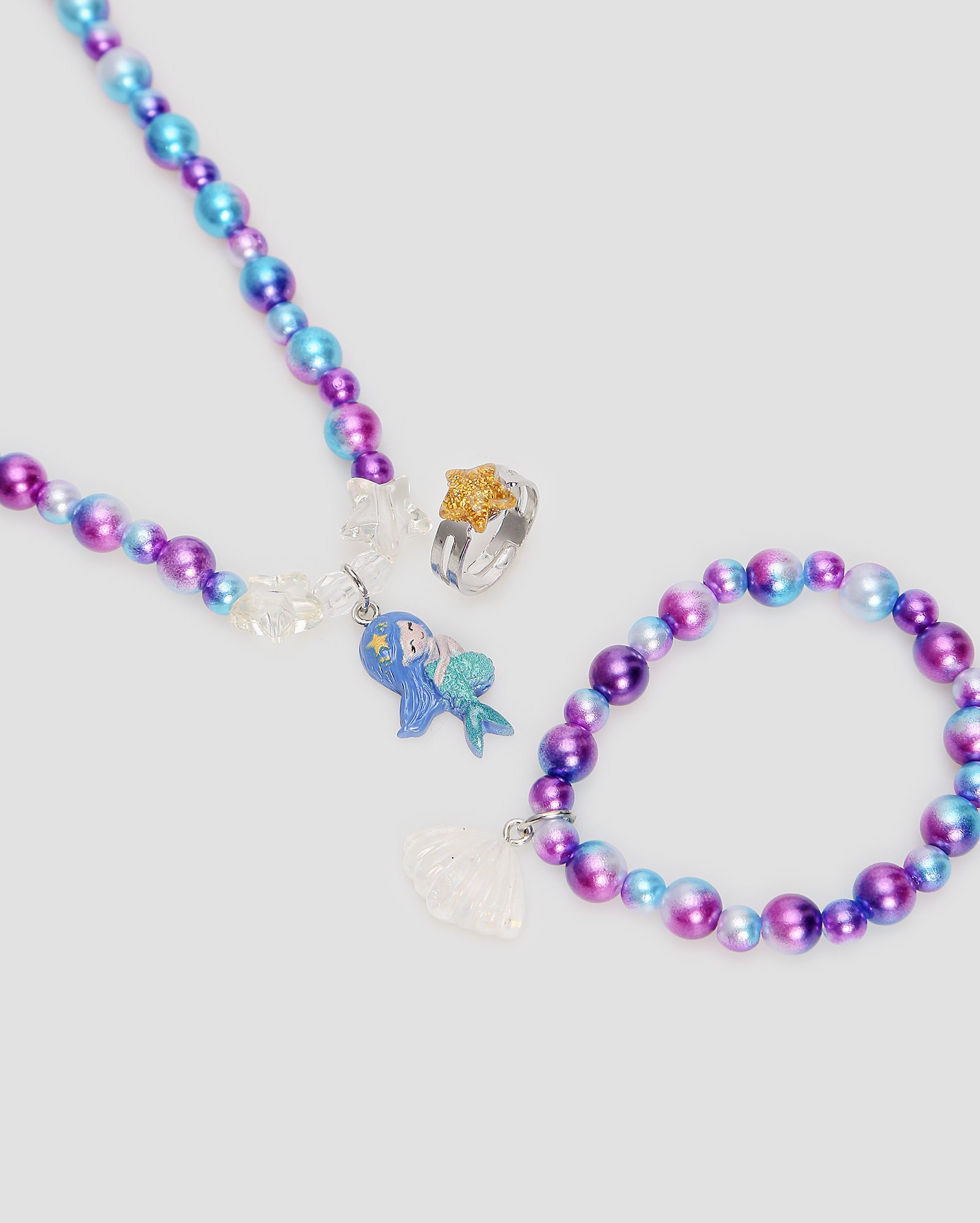 Riachuelo | Kit colar infantil com pulseira e anel pérolas e sereia ...