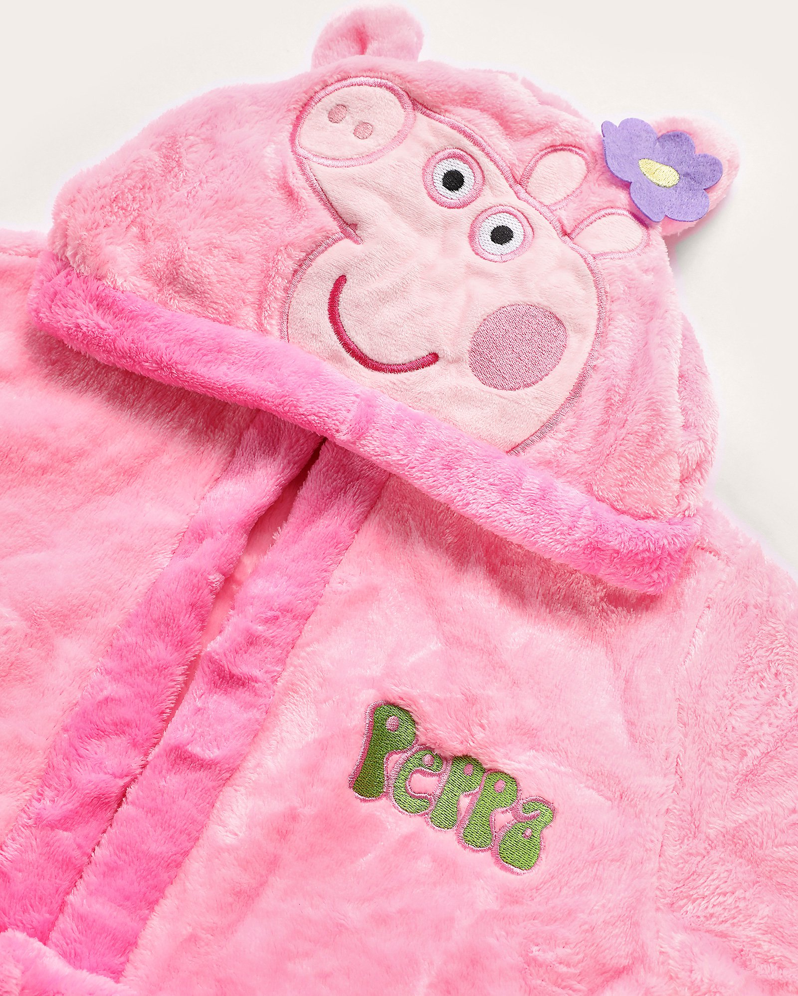 Roupão infantil fleece capuz Peppa Pig 1-4A rosa | Hasbro