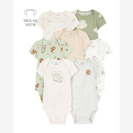 Kit body bebê 7 peças smart cookie multicor | Carter's