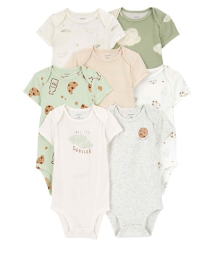 Kit body bebê 7 peças smart cookie multicor | Carter's