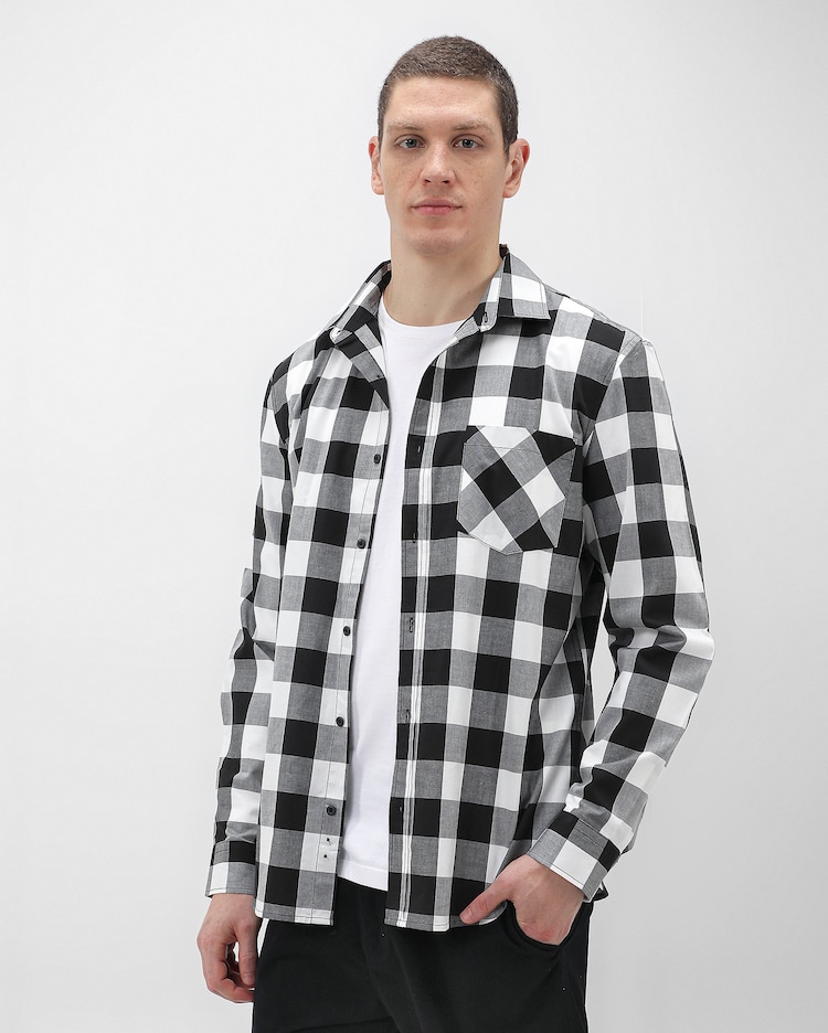 Riachuelo Camisa masculina xadrez com bolso manga longa Vermelho