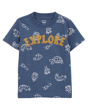 Camiseta infantil manga curta explore azul | Carter's