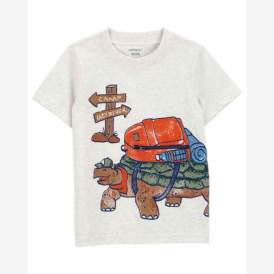 Camiseta infantil manga curta tartaruga aventureira branca | Carter's