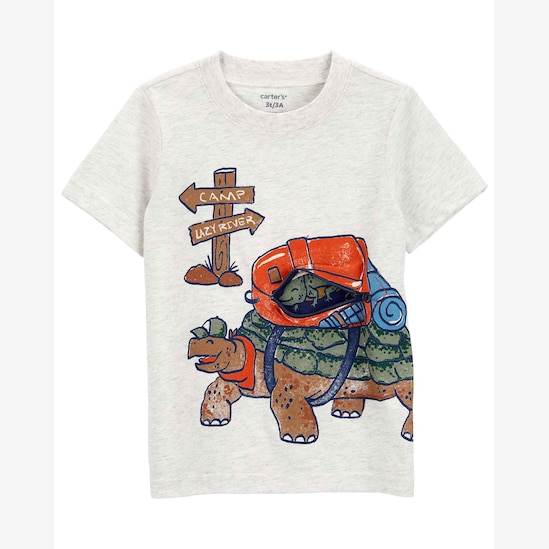 Camiseta infantil manga curta tartaruga aventureira branca | Carter's
