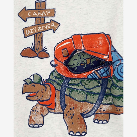 Camiseta infantil manga curta tartaruga aventureira branca | Carter's