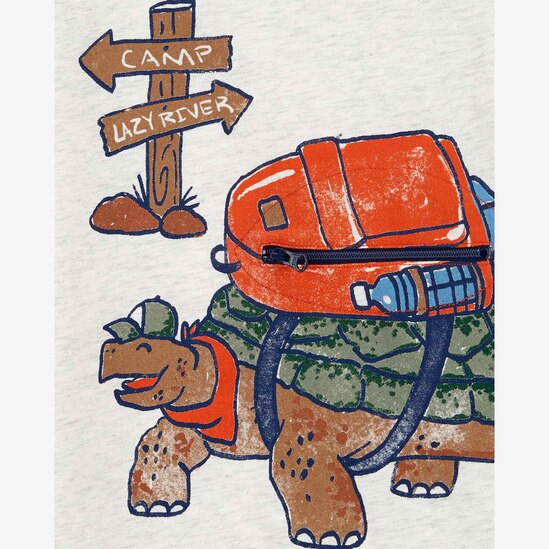 Camiseta infantil manga curta tartaruga aventureira branca | Carter's