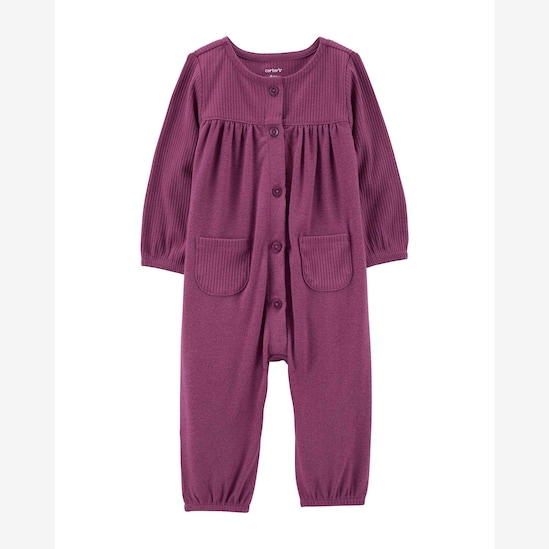 Macacão bebê em tricot roxo | Carter's