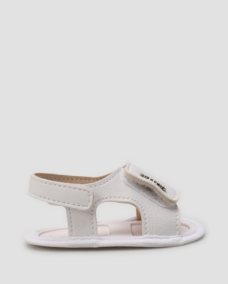 Riachuelo Sandália papete bebê unissex com fita aderente branca