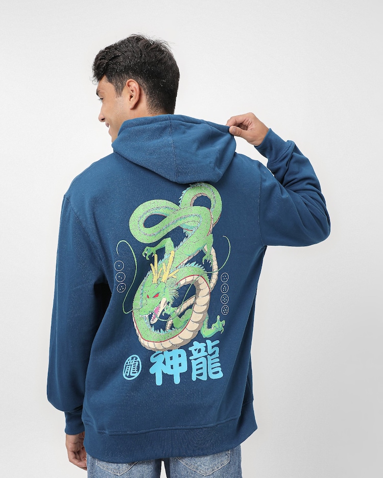 Riachuelo Blusa de moletom masculina Shenlong azul Dragon Ball Z