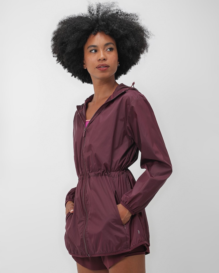 Riachuelo Jaqueta parka feminina corta vento corrida Vinho