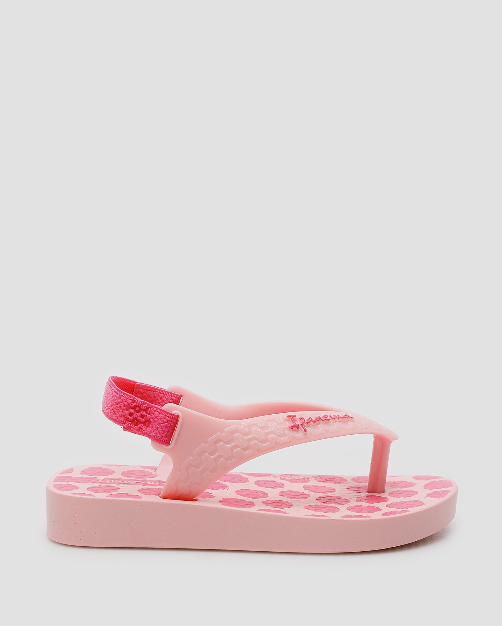 Chinelo bebê Ipanema poá com elástico rosa | Grendene