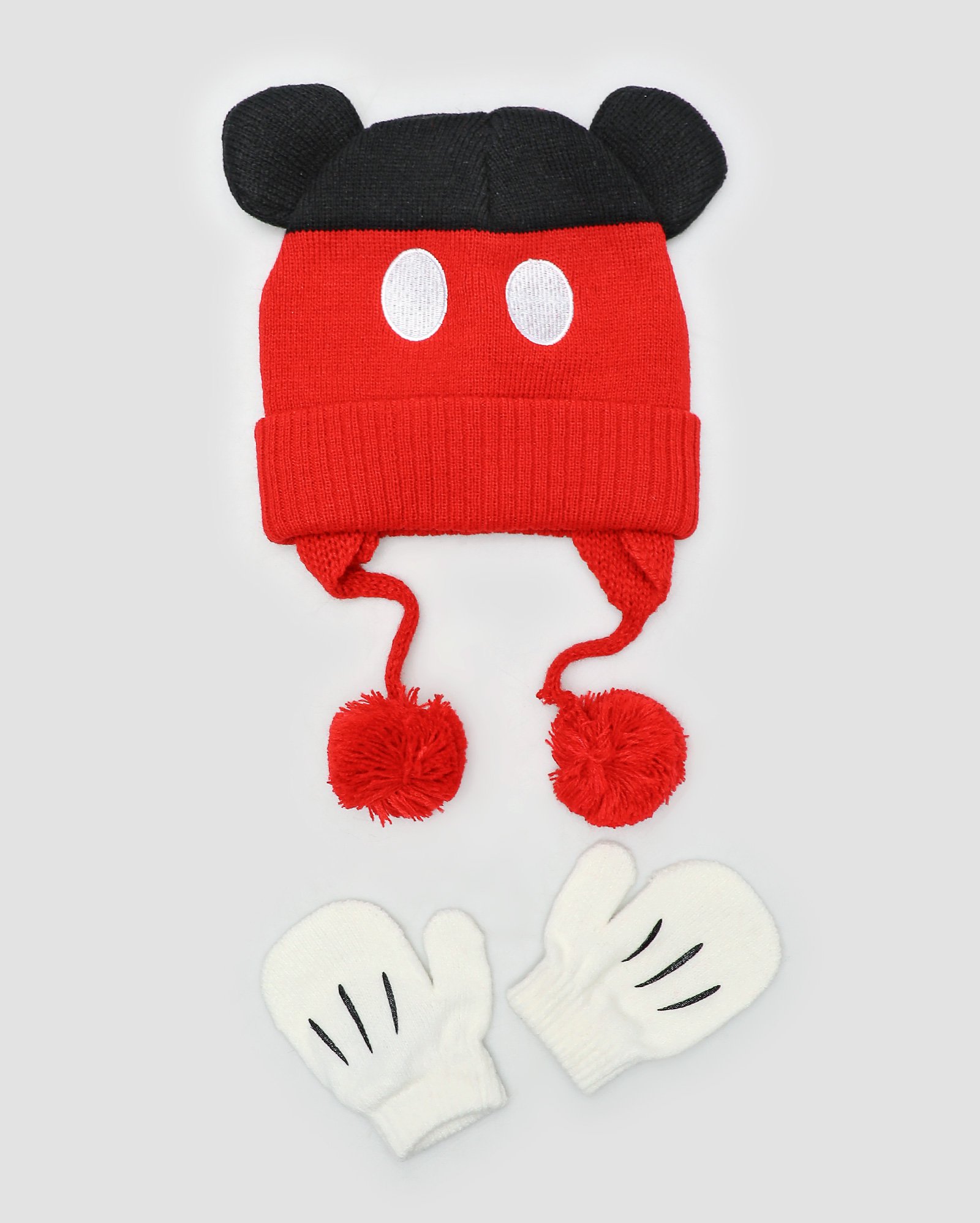 Kit gorro infantil + luvas de tricot Mickey 1-4A vermelho | Disney