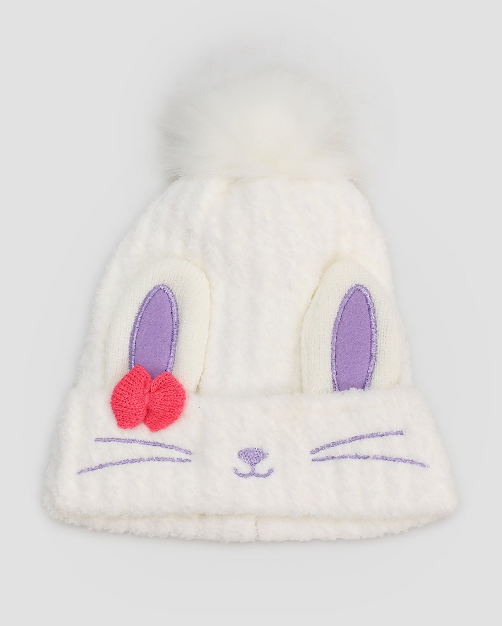 Gorro infantil peluciado bordado coelhinho branco | Accessori by Riachuelo