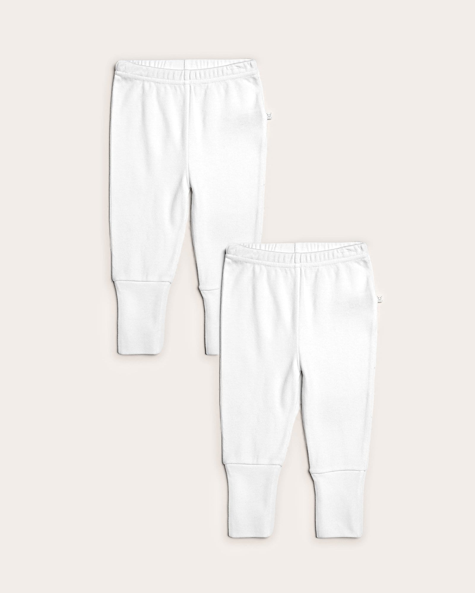 Kit calça bebê 2 peças punho ajustável branco