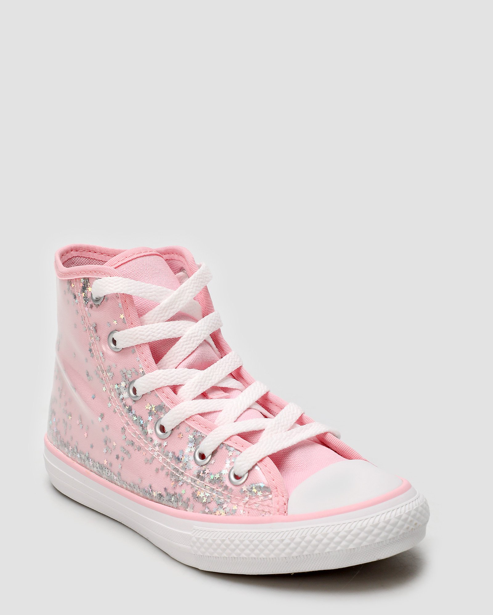 Tênis cano alto infantil Chuck Taylor com estrelinhas azul - Rosa Claro | Converse All Star