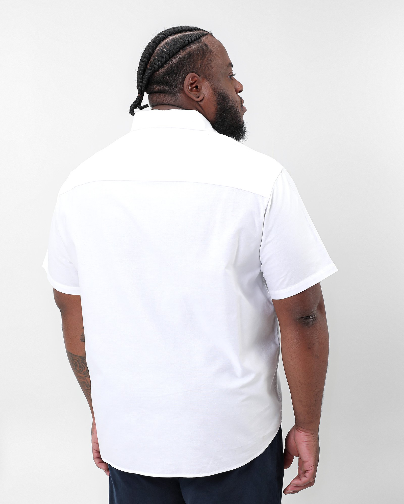 Camisa plus size masculina oxford manga curta - Branco | Original Plus by Riachuelo