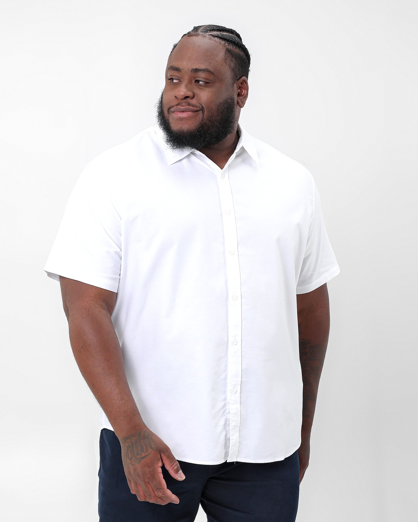 Camisa plus size masculina oxford manga curta - Branco | Original Plus by Riachuelo