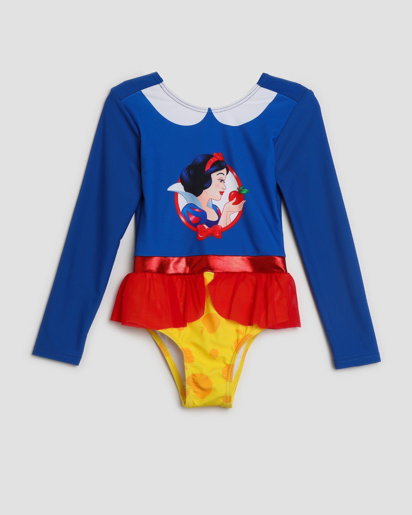 Maiô infantojuvenil A Branca de Neve com tule 4-12A azul | Disney