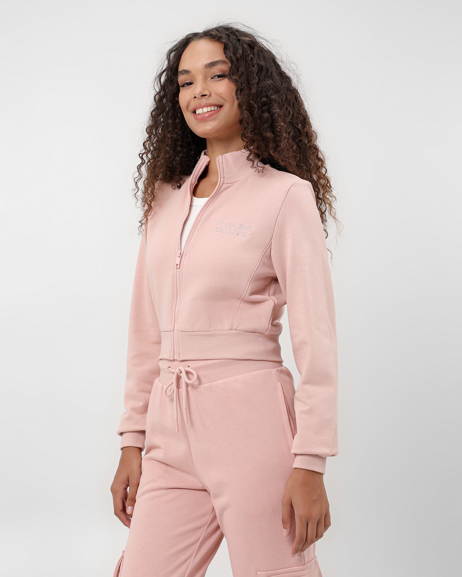 Blusa de moletom cropped com zíper rosa | Pool by Riachuelo