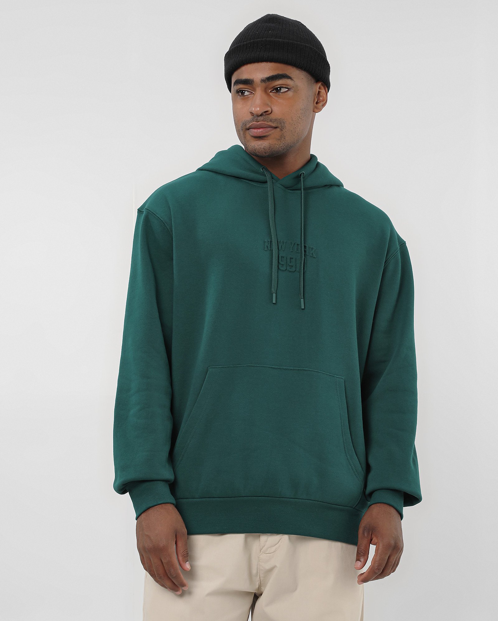 Blusa de moletom masculina com capuz New York verde | Pool