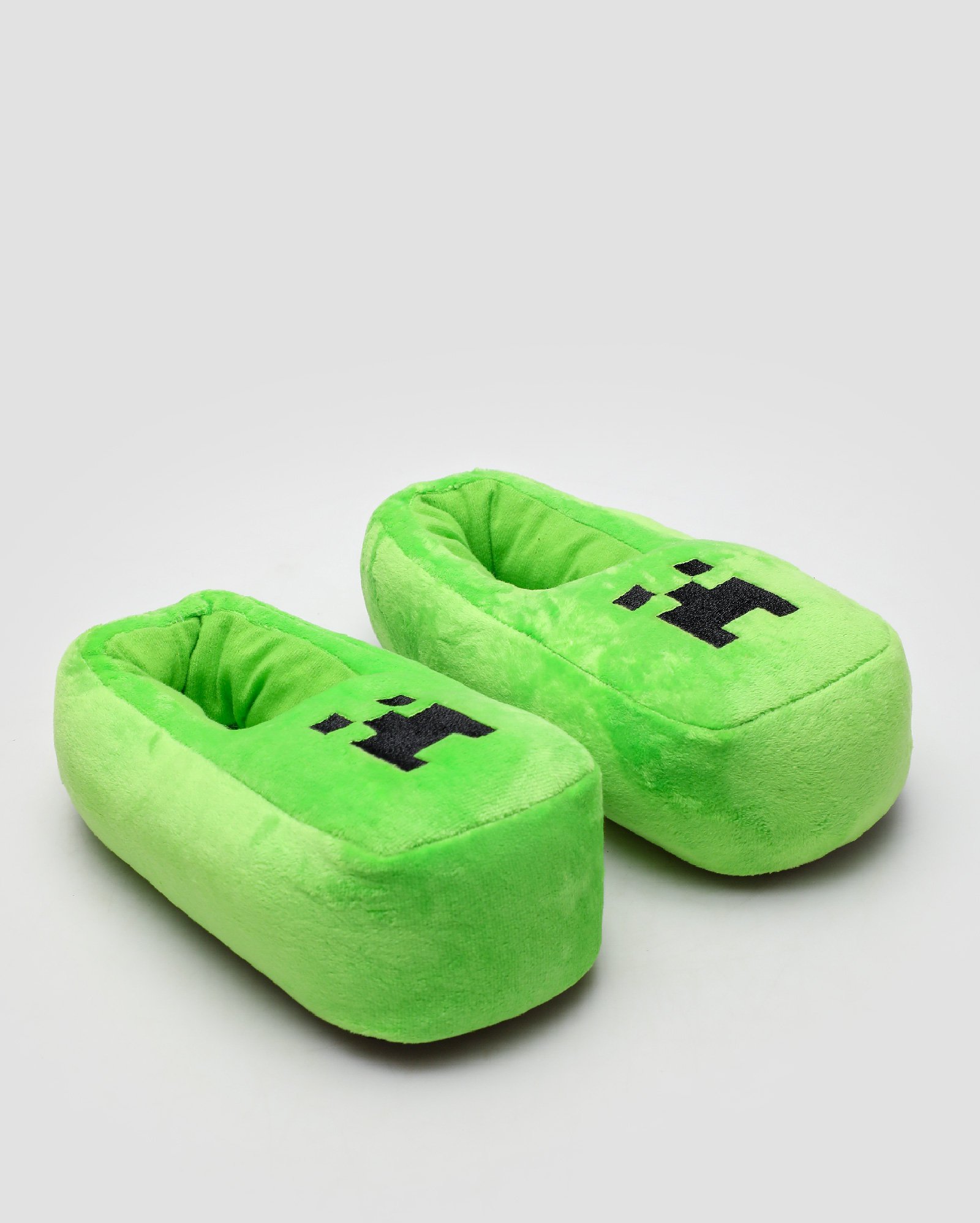 Pantufa infantil peluciado quadrado verde - Verde Neon | Minecraft