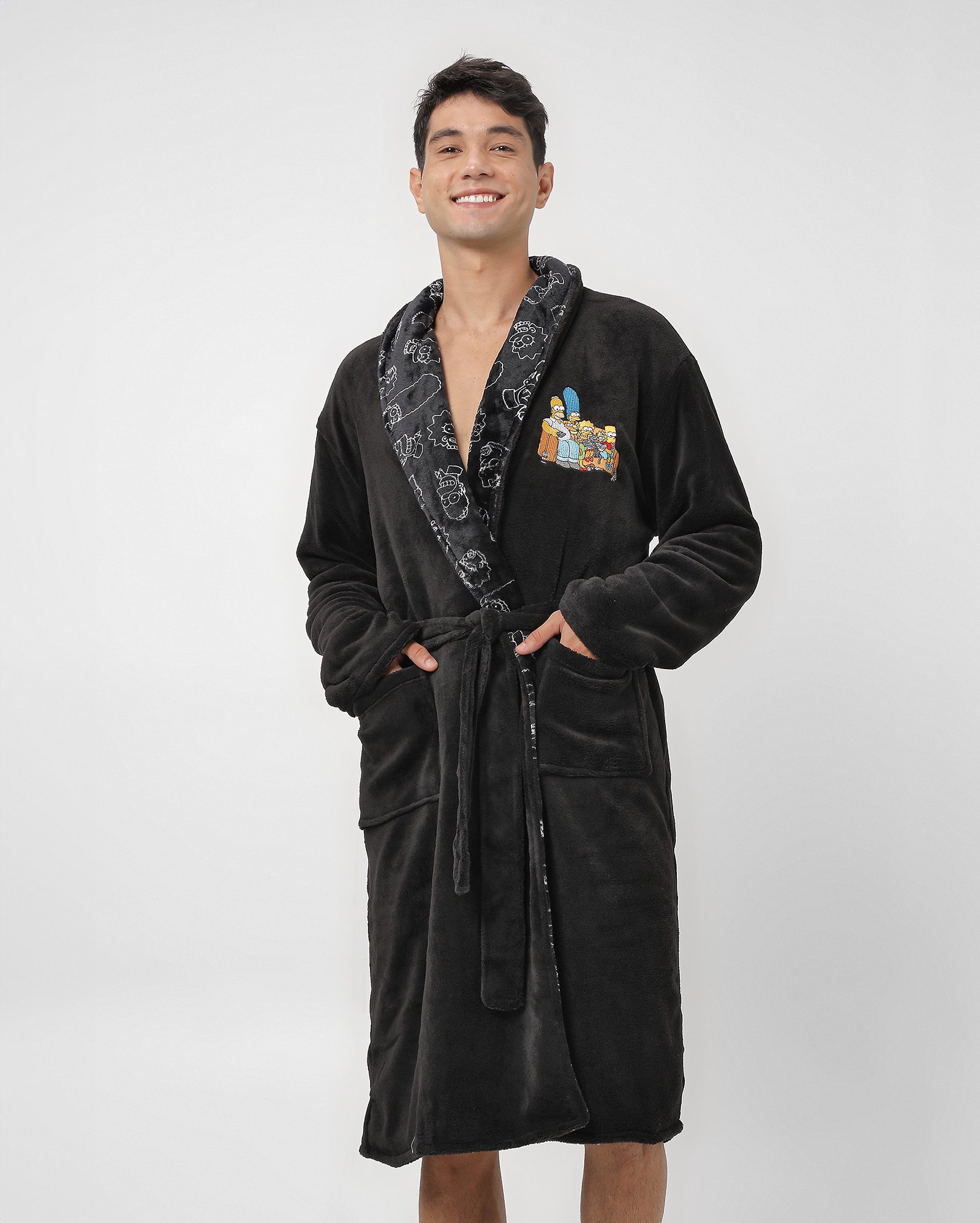 Posh Robe Simpson Riachuelo | Robe masculino dupla face de fleece Simpsons family preto ...