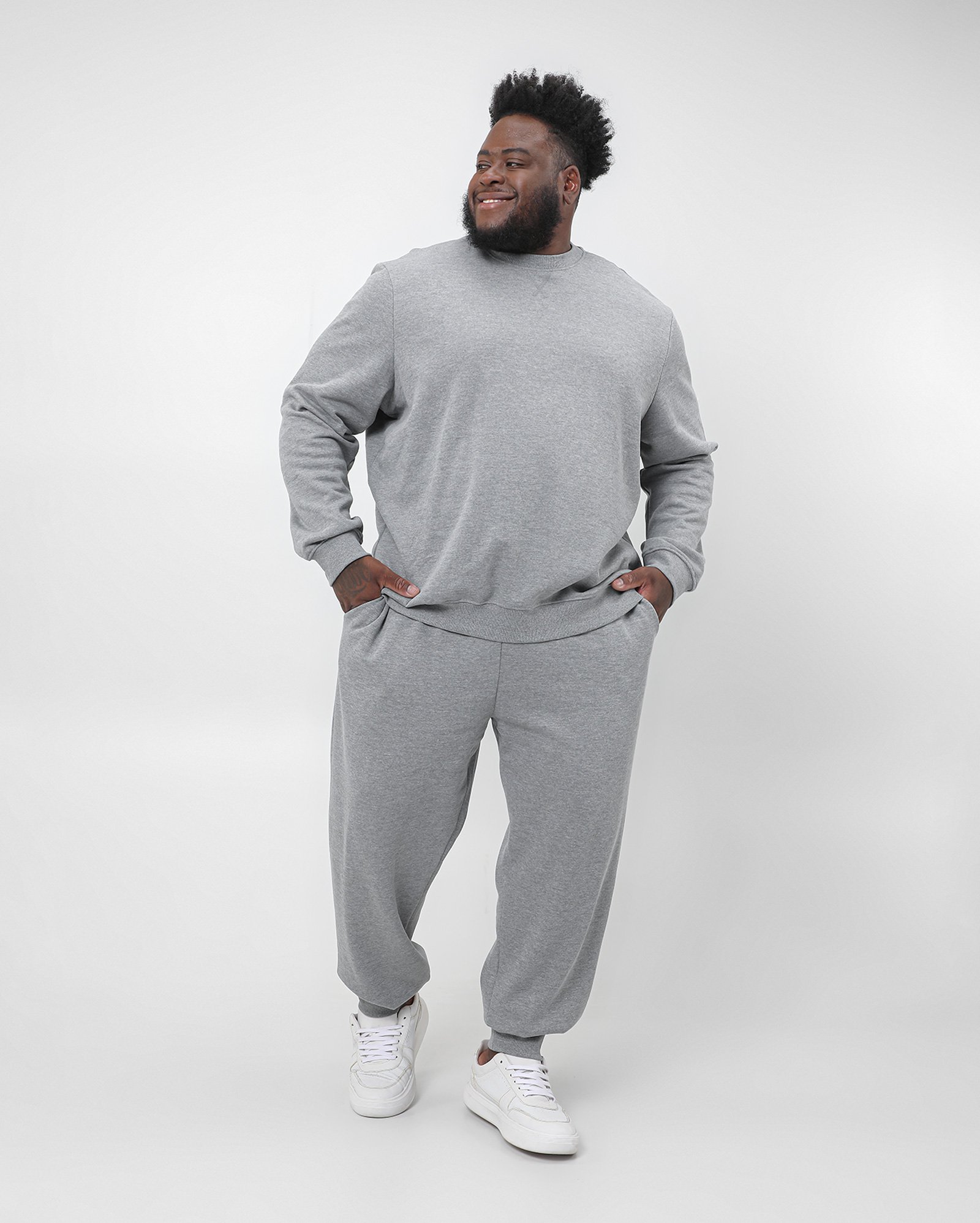 Calça de moletom plus size masculina - Cinza Claro | Original Plus by Riachuelo