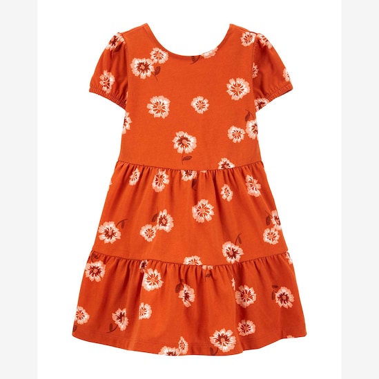 Vestido curto infantil evasê marias floral vermelho | Carter's