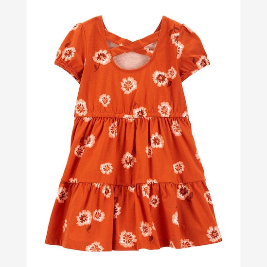 Vestido curto infantil evasê marias floral vermelho | Carter's