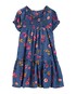 Vestido curto infantil evasê viscose lastex floral azul | Carter's