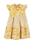 Vestido curto infantil evasê babados florzinhas amarelo | Carter's