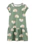 Vestido curto infantil evasê manga curta arco-íris verde | Carter's
