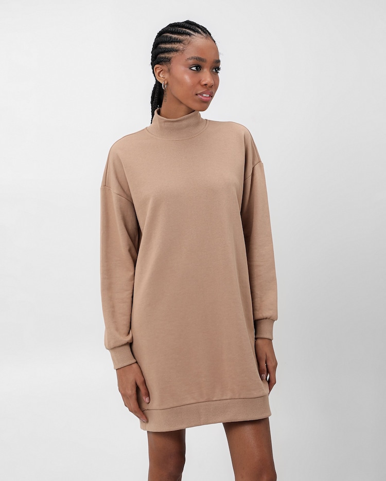 Riachuelo Vestido de moletom feminino alongado Marrom Claro