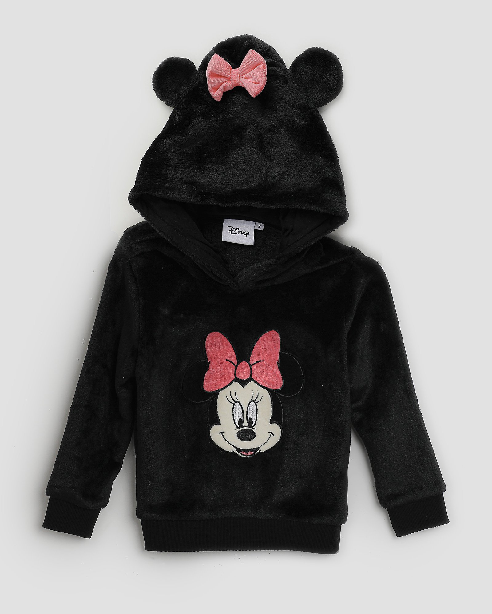 Blusa de moletom infantil com capuz Minnie 1-4A preta | Disney