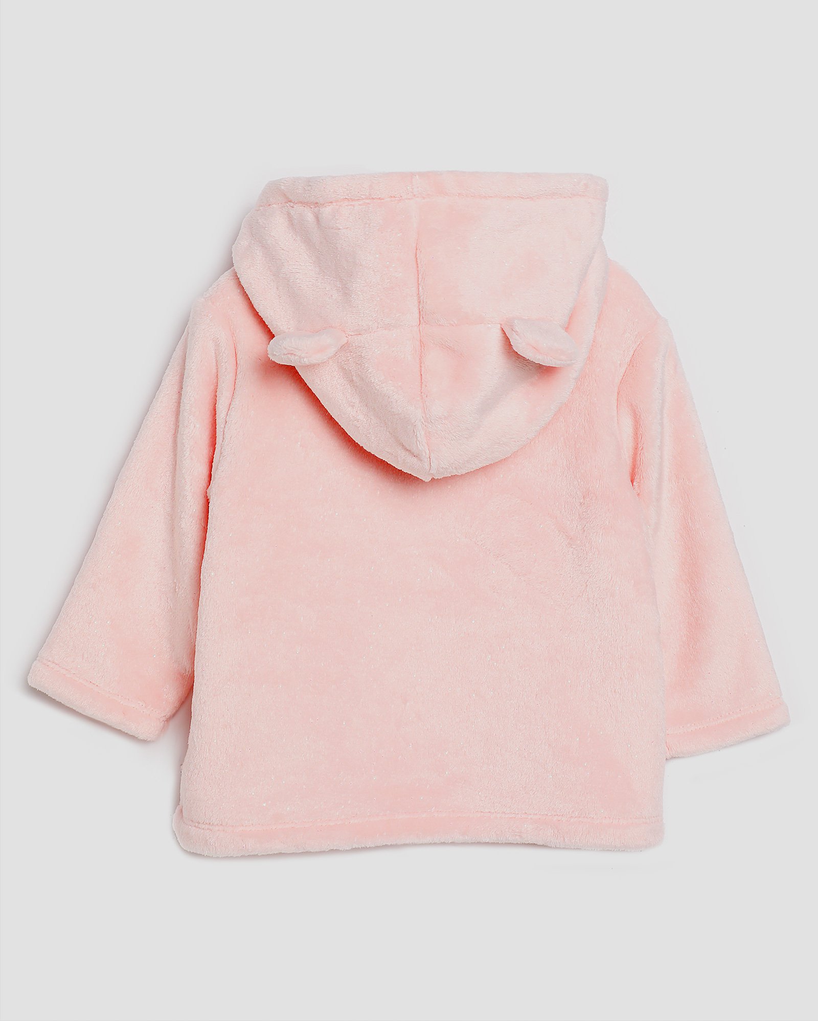 Blusa bebê fleece com capuz e orelhinha - Rosa Claro | Baby Way