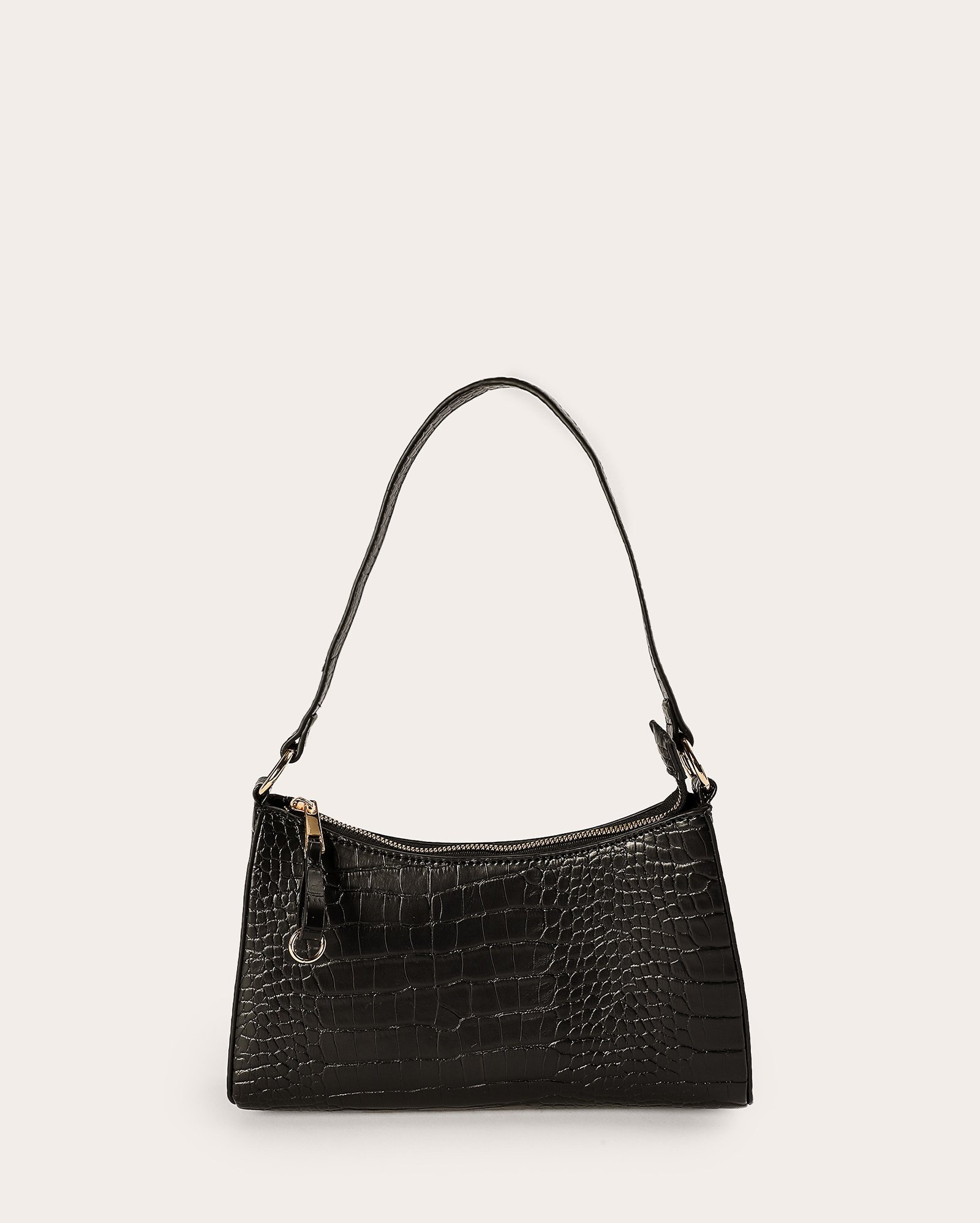 Bolsa feminina baguete croco com alça preta | Accessori by Riachuelo