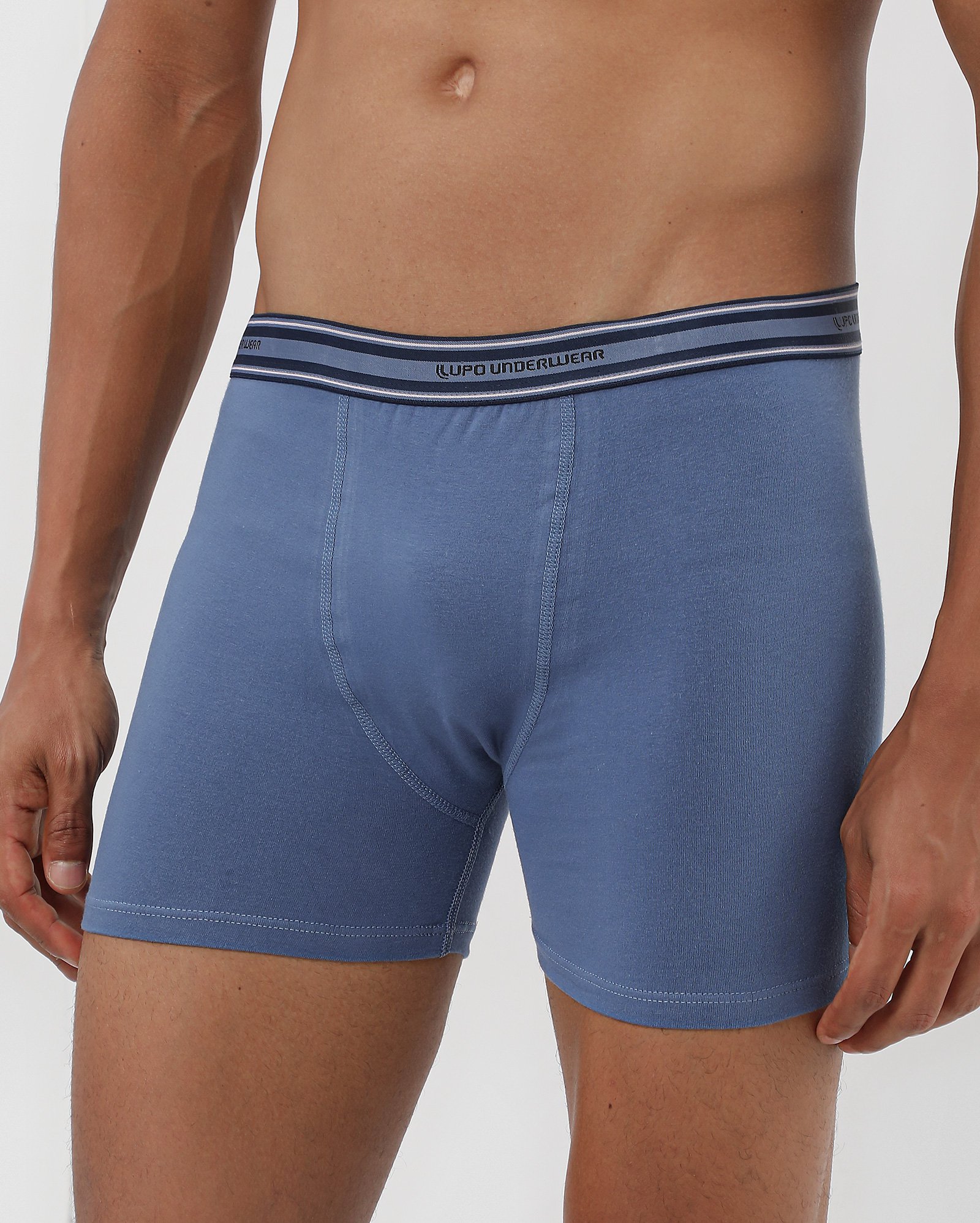 Cueca boxer de algodão azul | Lupo