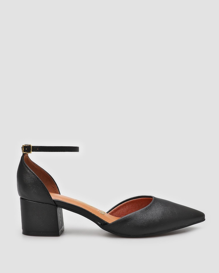 Riachuelo Sapato feminino scarpin salto baixo quadrado e fivela