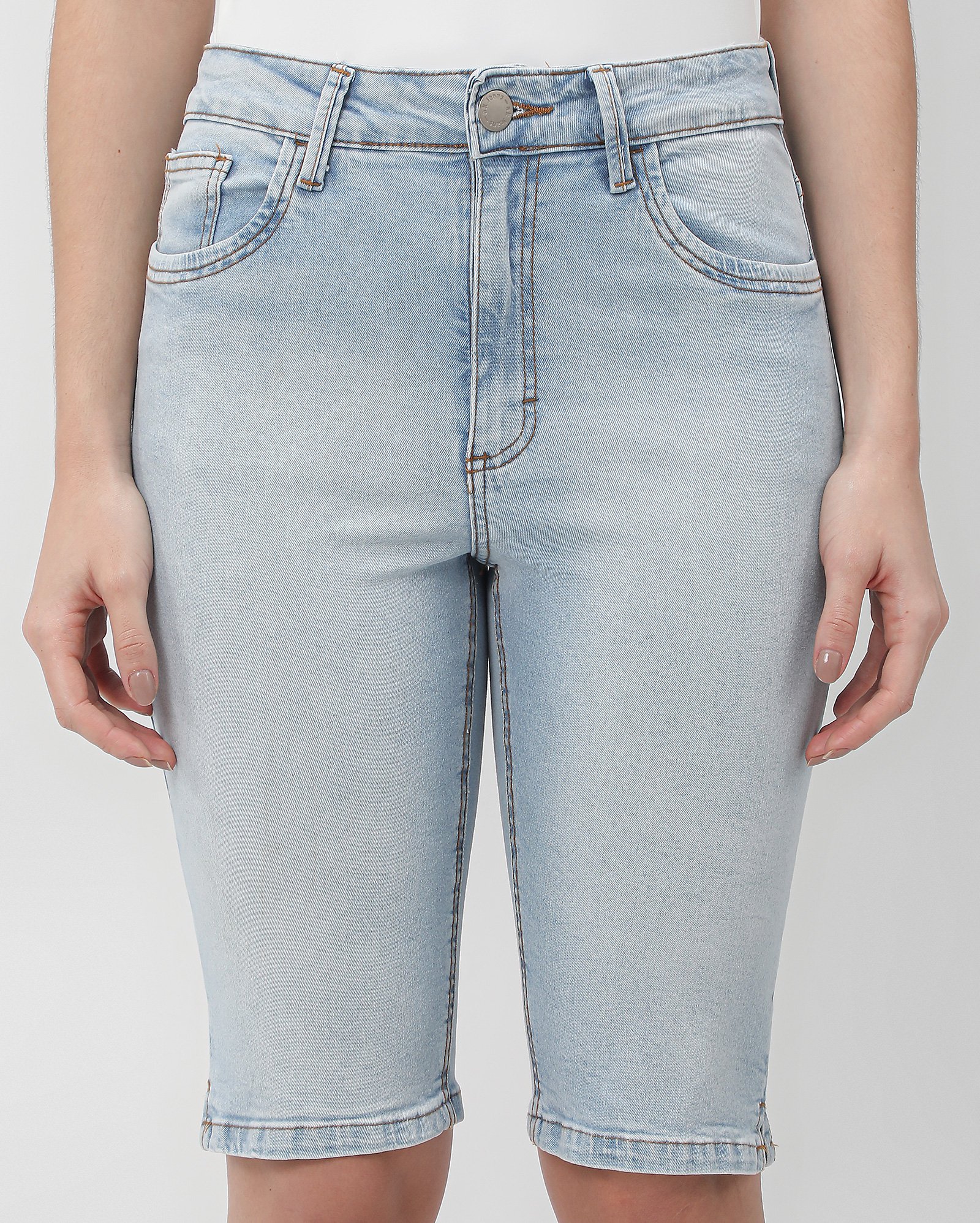Bermuda jeans feminina ciclista - Jeans Claro | Pool Jeans — foto 7