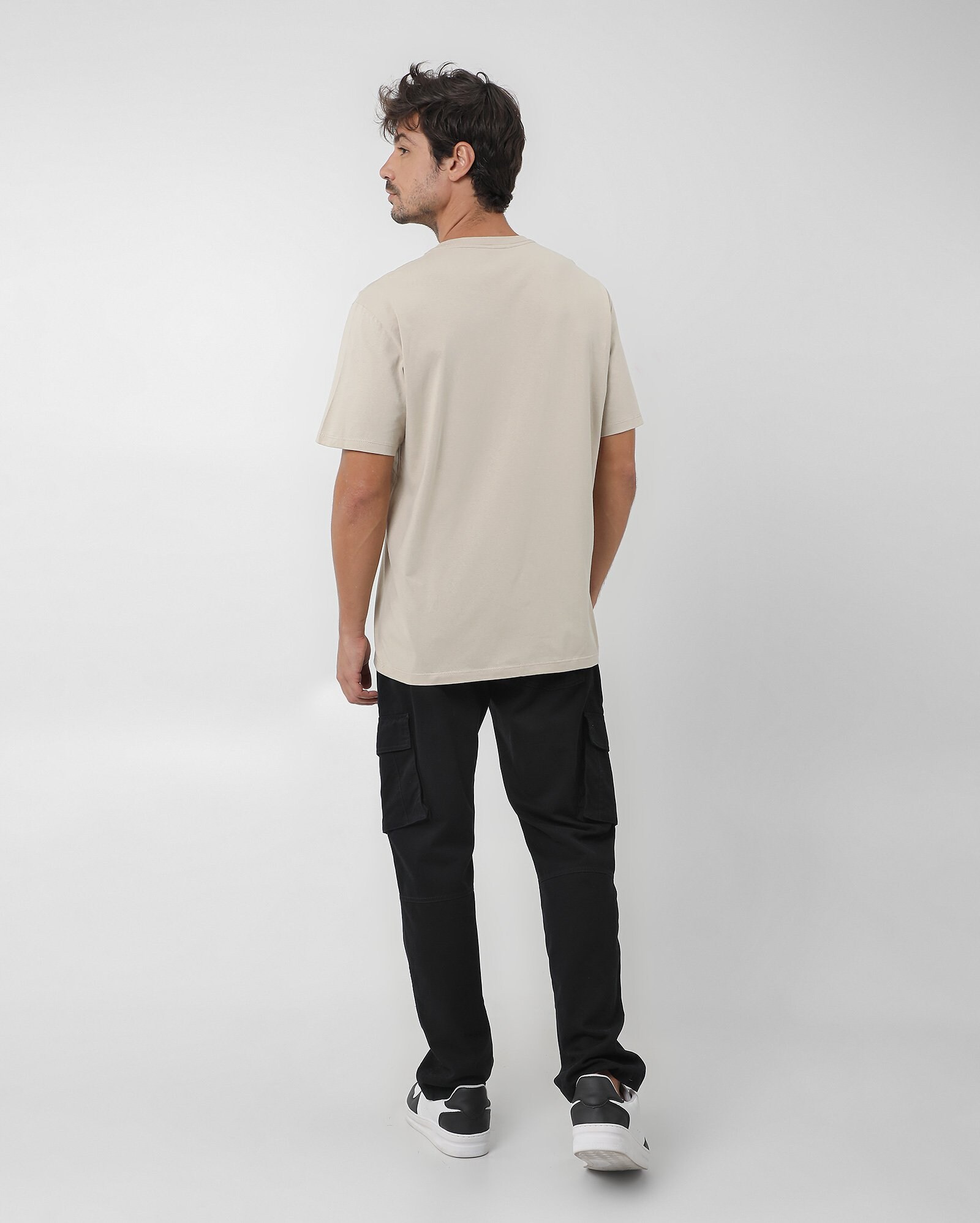 Camiseta masculina regular São Paulo bege — foto 5