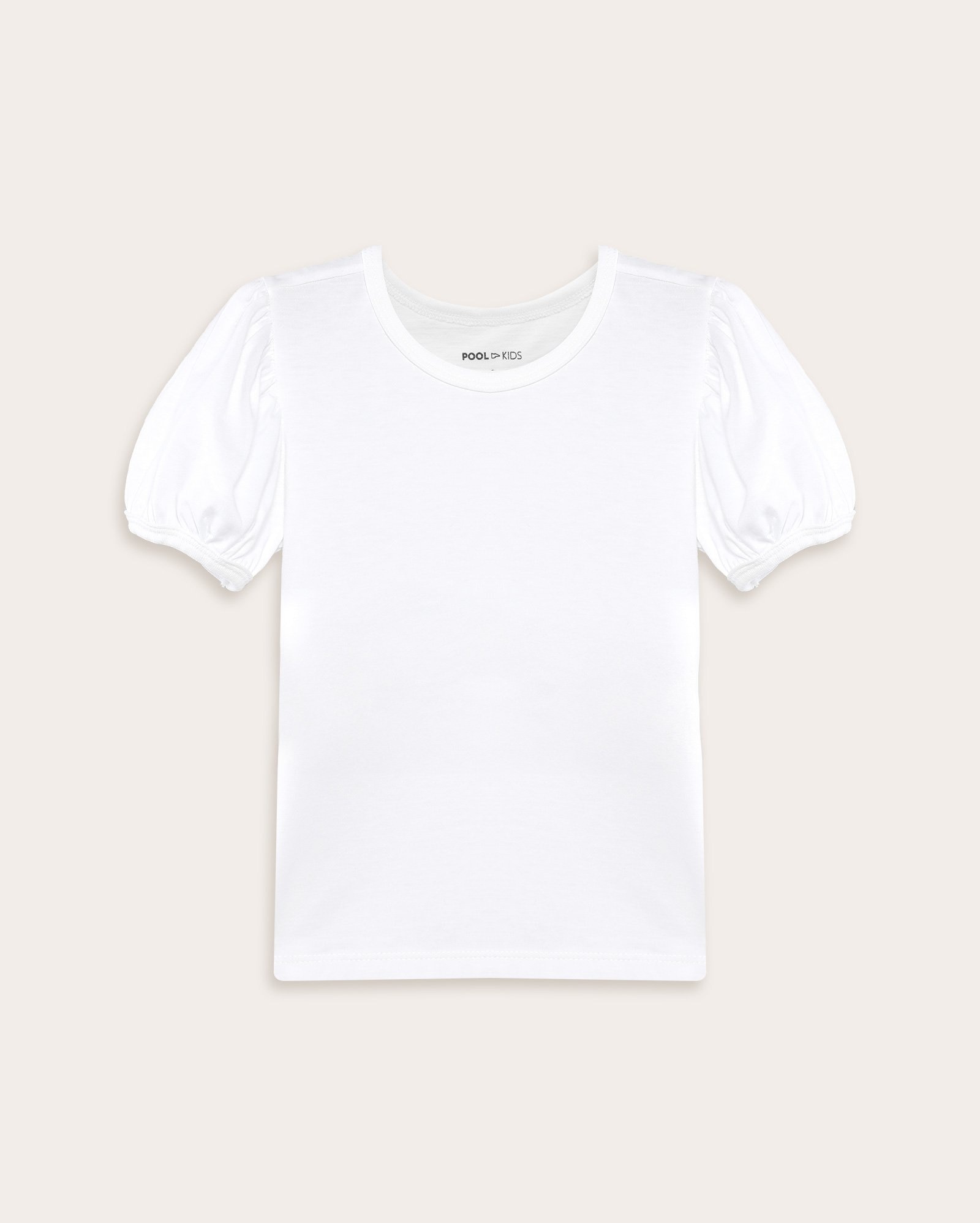 Camiseta infantil regular manga bufante 4-10A - branca