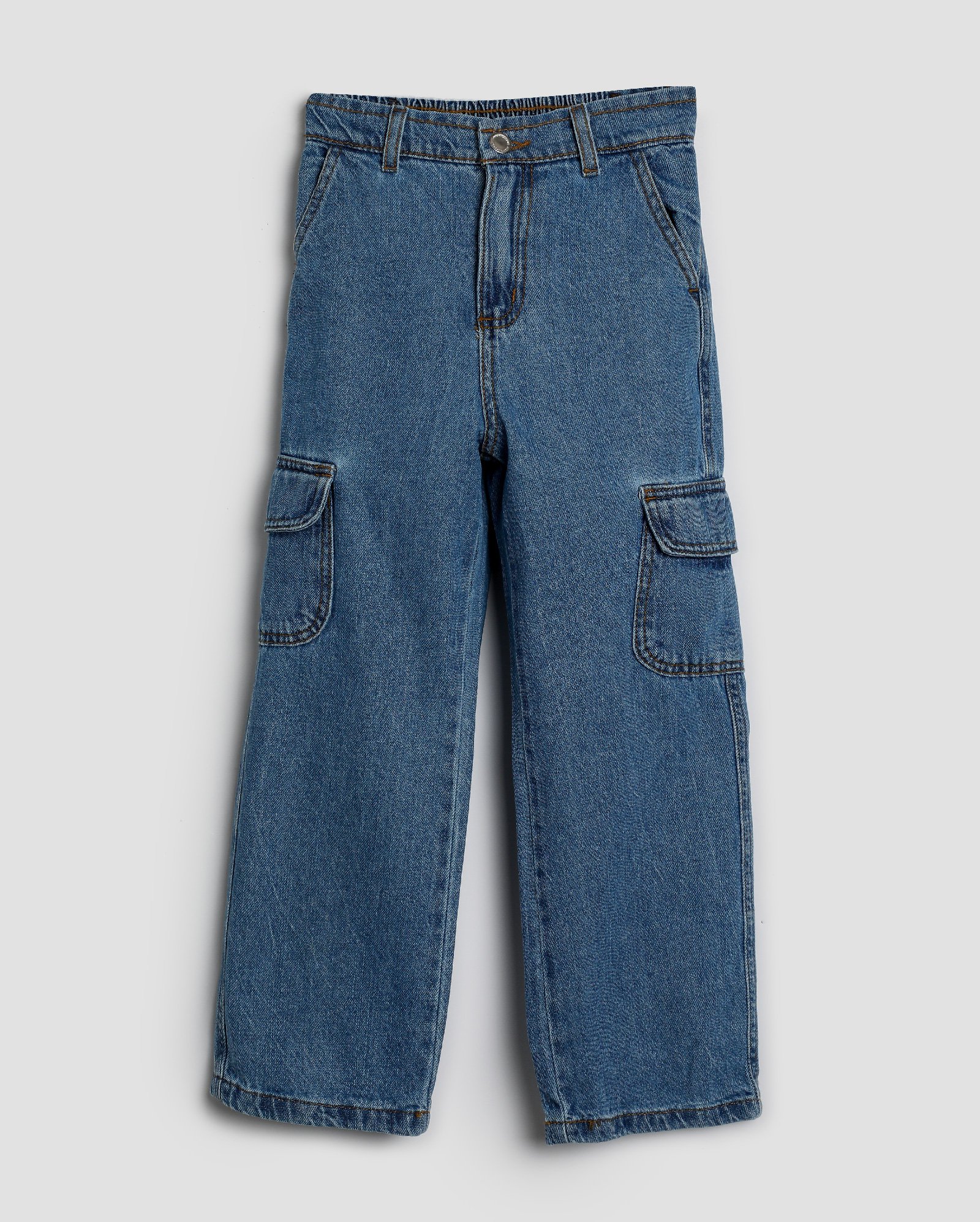Calça sarja infantil cargo 4-10A - Jeans Médio | Pool by Riachuelo