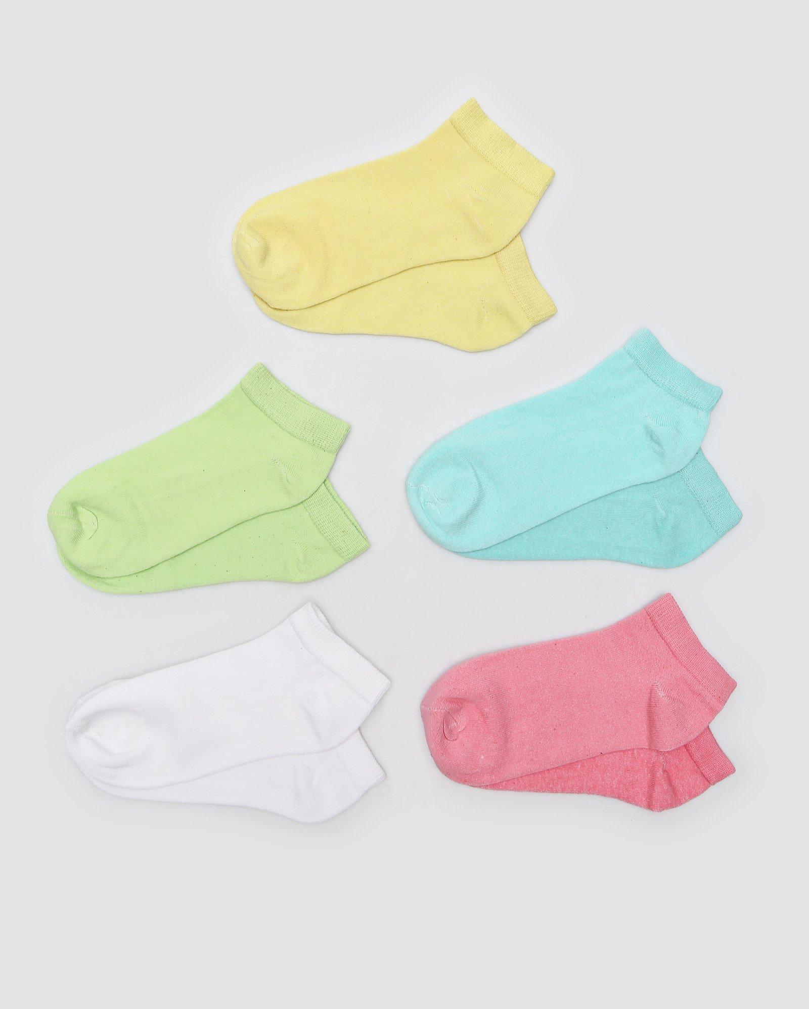 Kit meia feminina 5 pares cano curto lisas multicor | Riachuelo